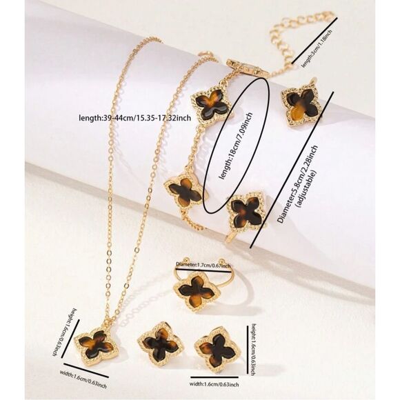 5 Piece Clover Jewelry Set - Picture 2 of 4